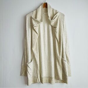 Athleta studio Light ivory Open-Front Drape Cardigan magnetic close